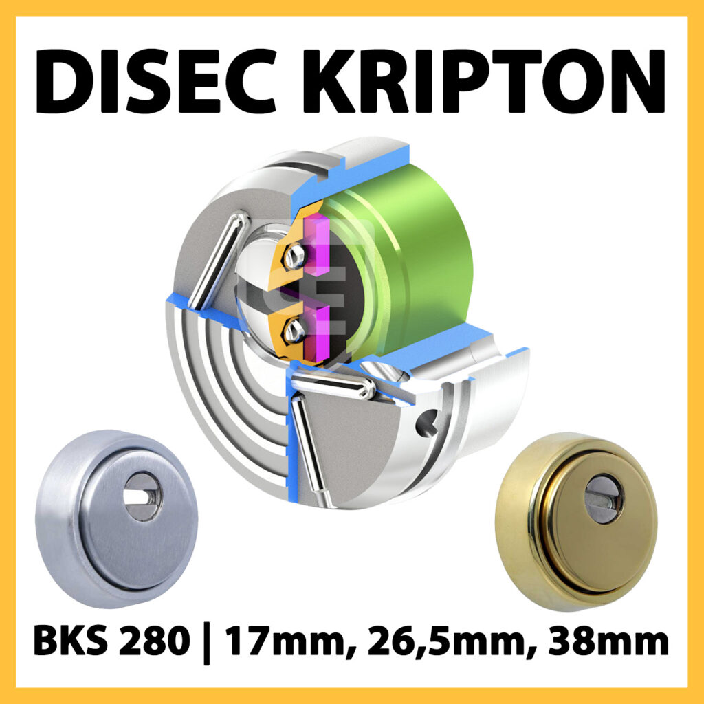 Comprar Escudo Disec Kripton BKS280 en laton dorado o niquel plateado