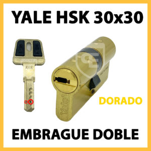 Cilindro Yale HSK 30x30 latón dorado