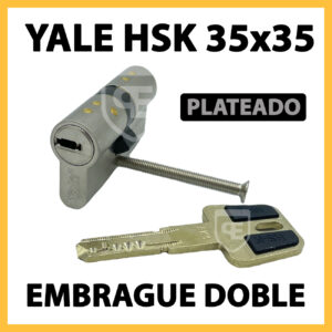 Cilindro Yale HSK 35x35 níquel plateado