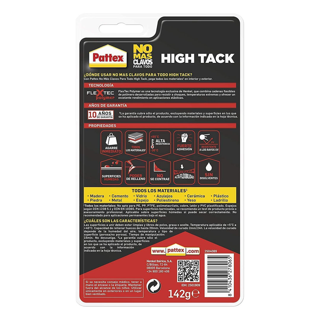 Pattex No Más CLAVOS Adhesivo para todos los materiales caja trasera