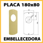Placa Embellecedora Disec 180 x 80 dorada descentrada con tornillos