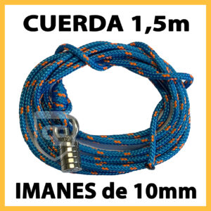 Cuerda de 1,5m con Imanes fuertes para recoger piezas metálicas